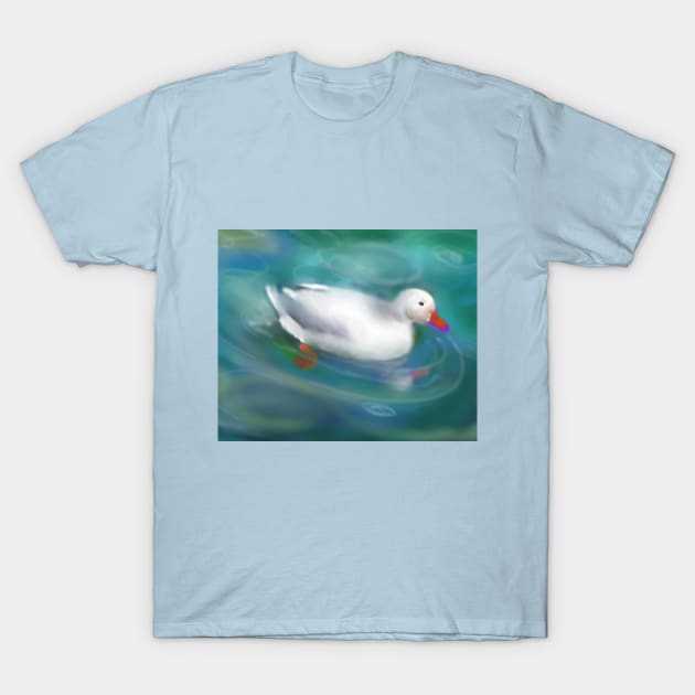 Swimming Duck T-Shirt by valentia